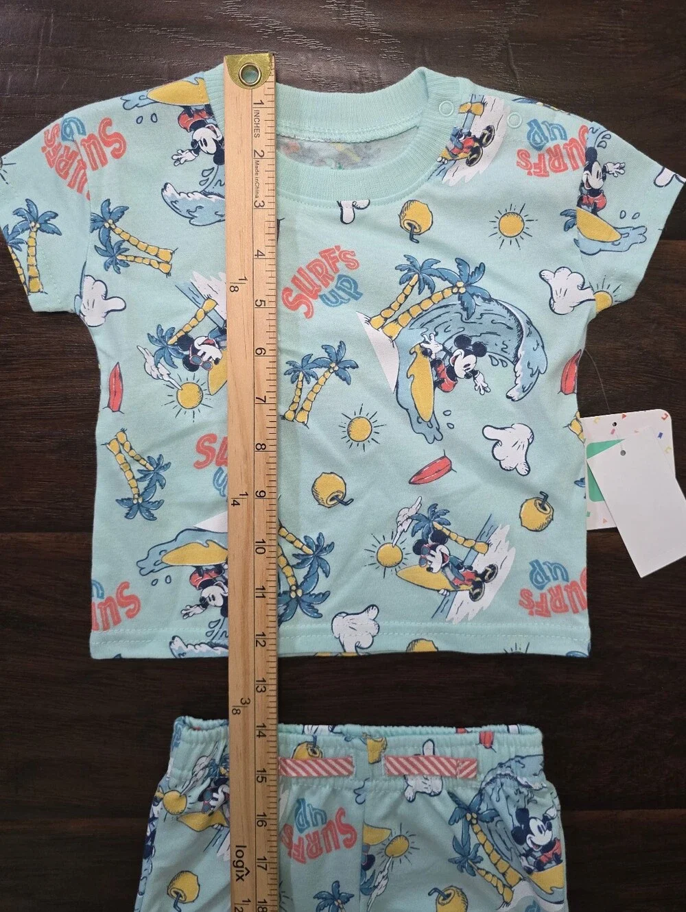 NWT Disney Mickey Mouse Surf Pajama Set Boys 3-6 Months